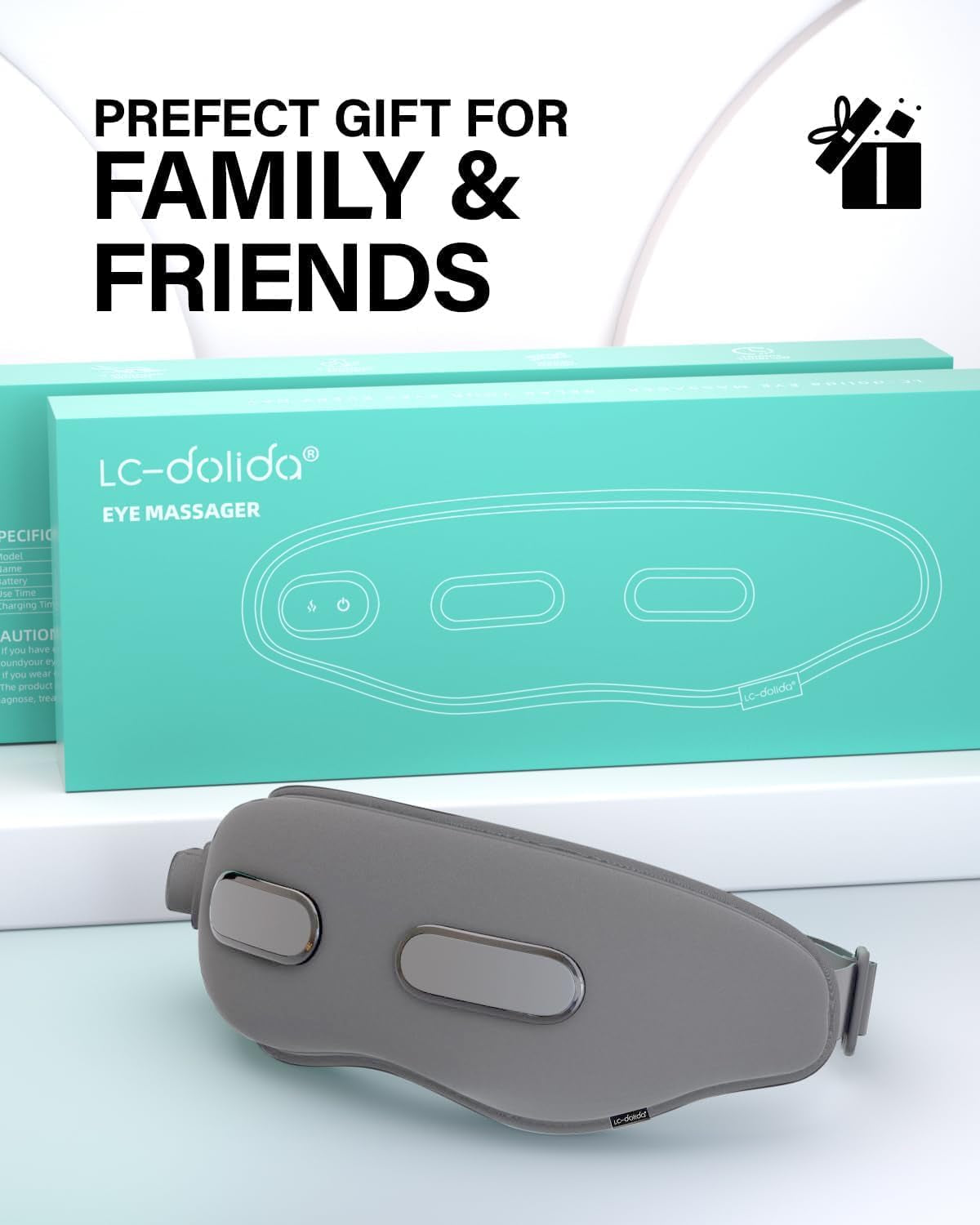 Eye Massager with Heat Eligible Migraine Relief Heated Eye Mask Vibration Migraines Device Compression Music Massager Reduce Dry Eye Improve Sleep Gifts for Women Men (Grey)